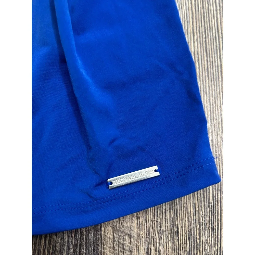 Michael Kors Royal Blue Chain Neck Cold Shoulder Batwing‎ Top Small